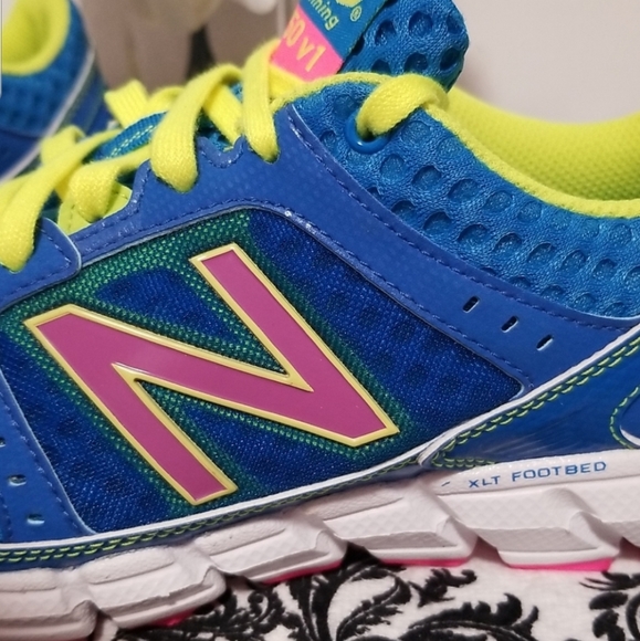 NEW BALANCE 750 V1 Running Shoes Blue Neon Pink Green Women's - Picture 2 of 11